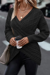 Blusa informal asimétrica con cuello en V y tirantes cruzados (5 colores)